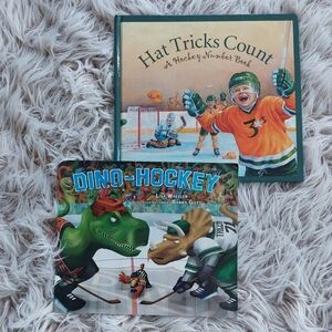 Set of 2 Dino-Hockey and Hat Tricks Count Books
